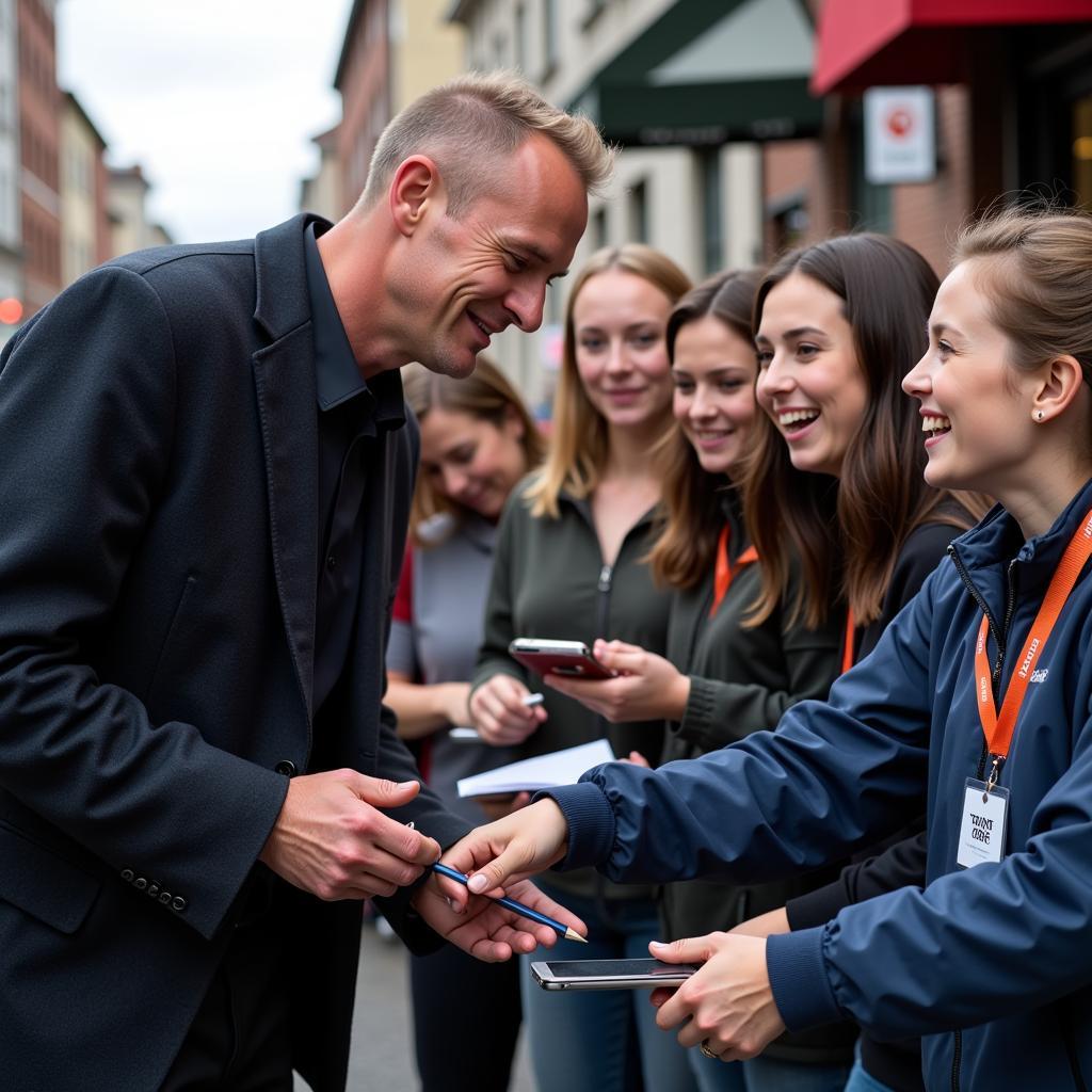 Erling Haaland interacting with fans, emphasizing the connection he has with his supporters