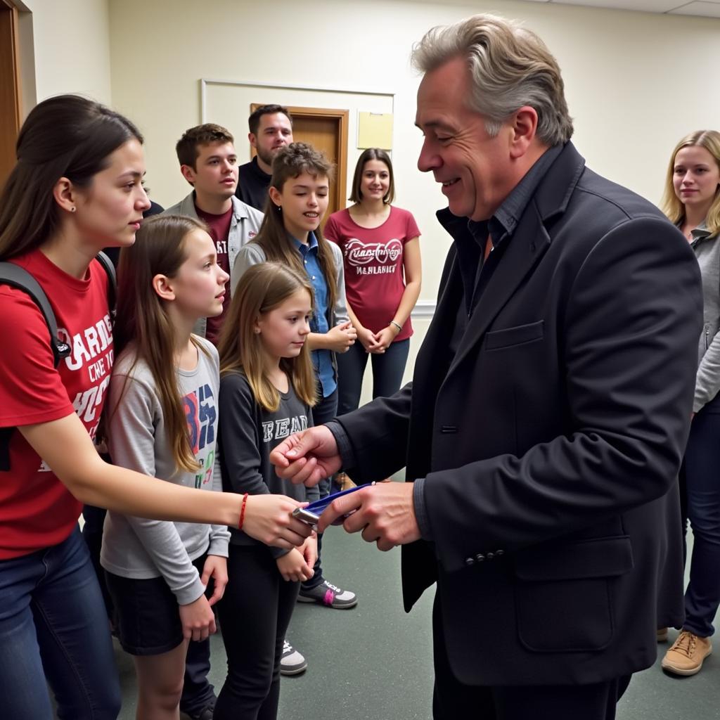 Haaland interacts with young fans