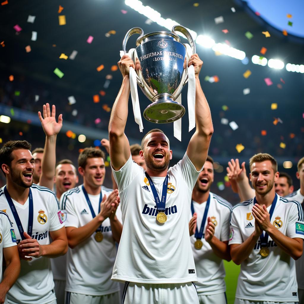 Haaland celebrates Champions League victory with Real Madrid