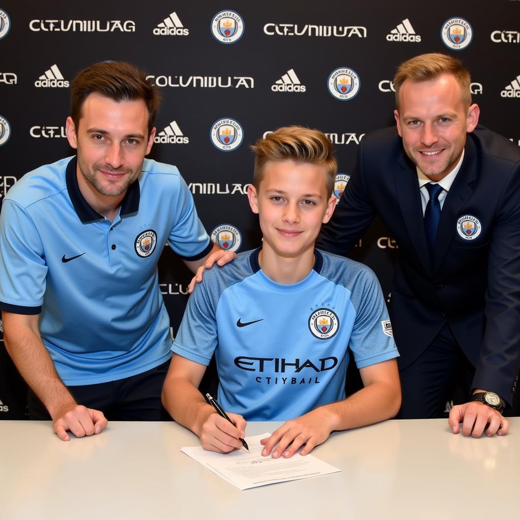 Haaland Signing his Man City Contract