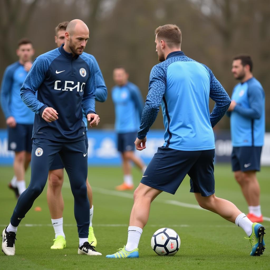 Haaland training with Man City