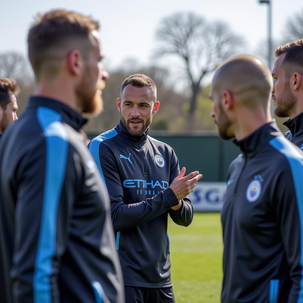 Erling Haaland training with Manchester City teammates