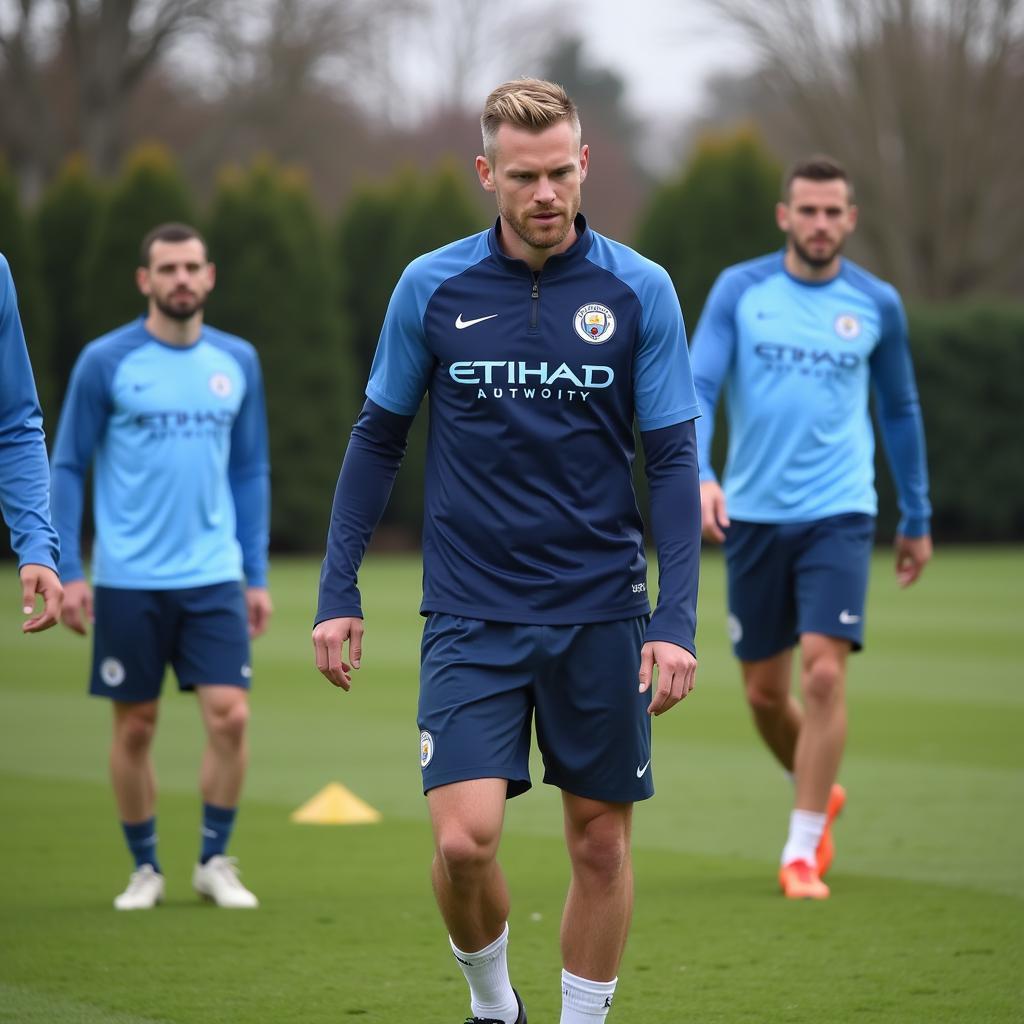 Haaland training with Man City