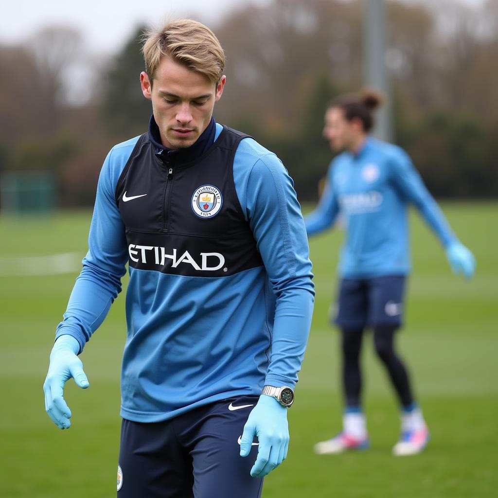 Haaland Training in Man City Gear