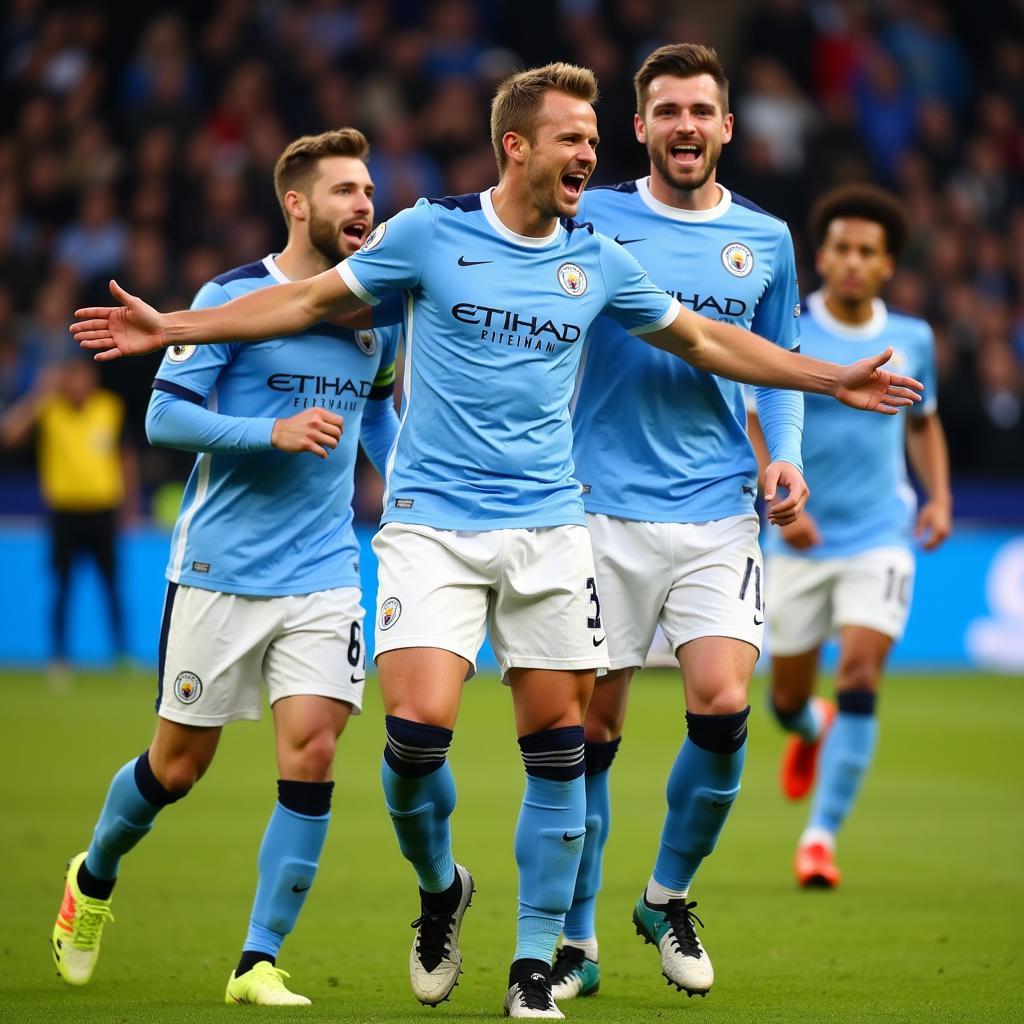 Haaland Celebrating a Goal for Manchester City