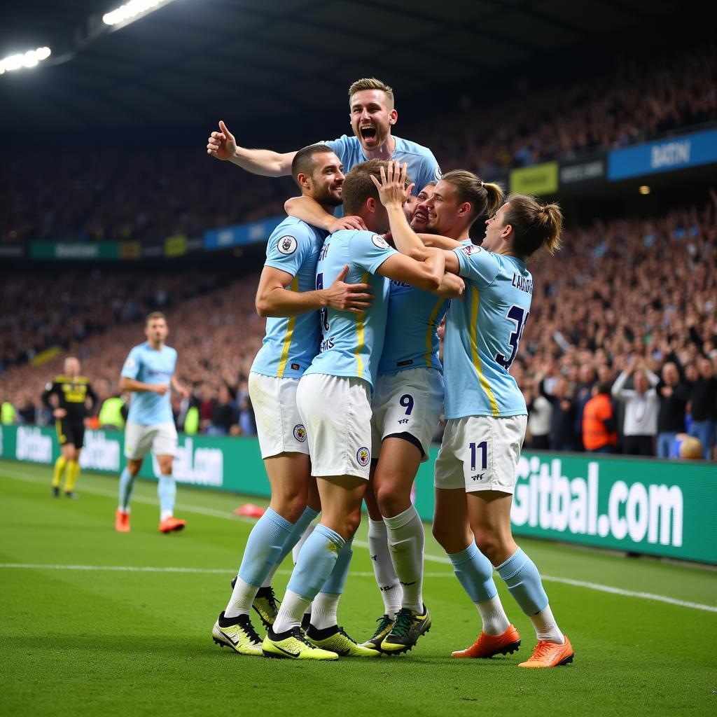 Haaland Celebrating a Goal for Manchester City