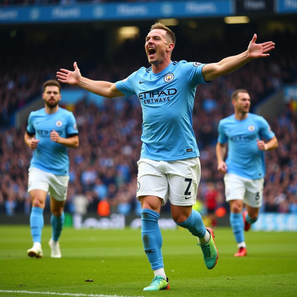 Haaland Celebrating a Goal for Manchester City