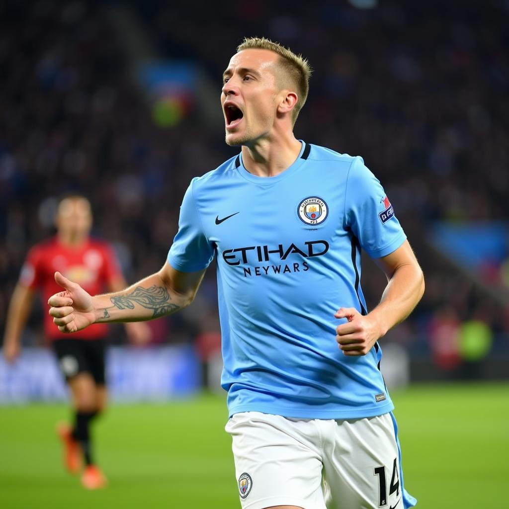 Haaland Scoring for Manchester City in the Premier League