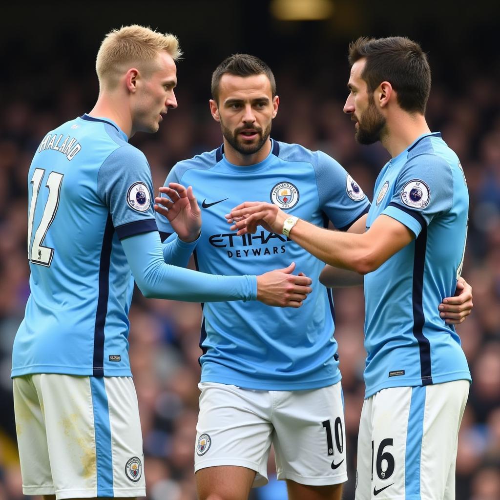 Haaland with Manchester City Teammates