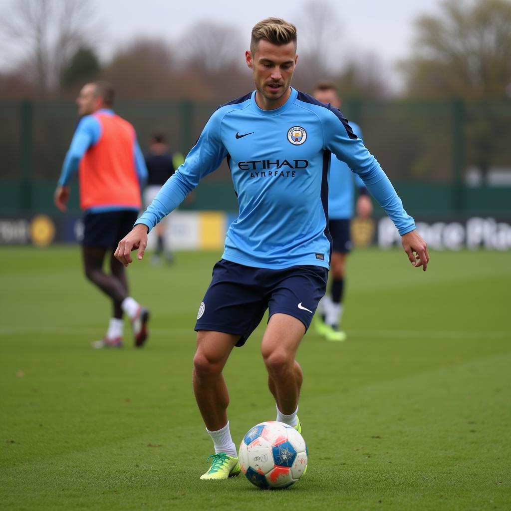 Haaland training with Manchester City