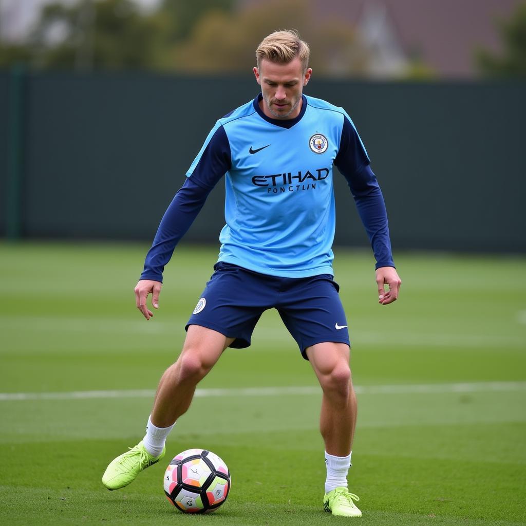 Erling Haaland training with Manchester City.