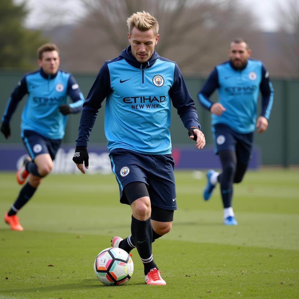 Haaland training with Manchester City