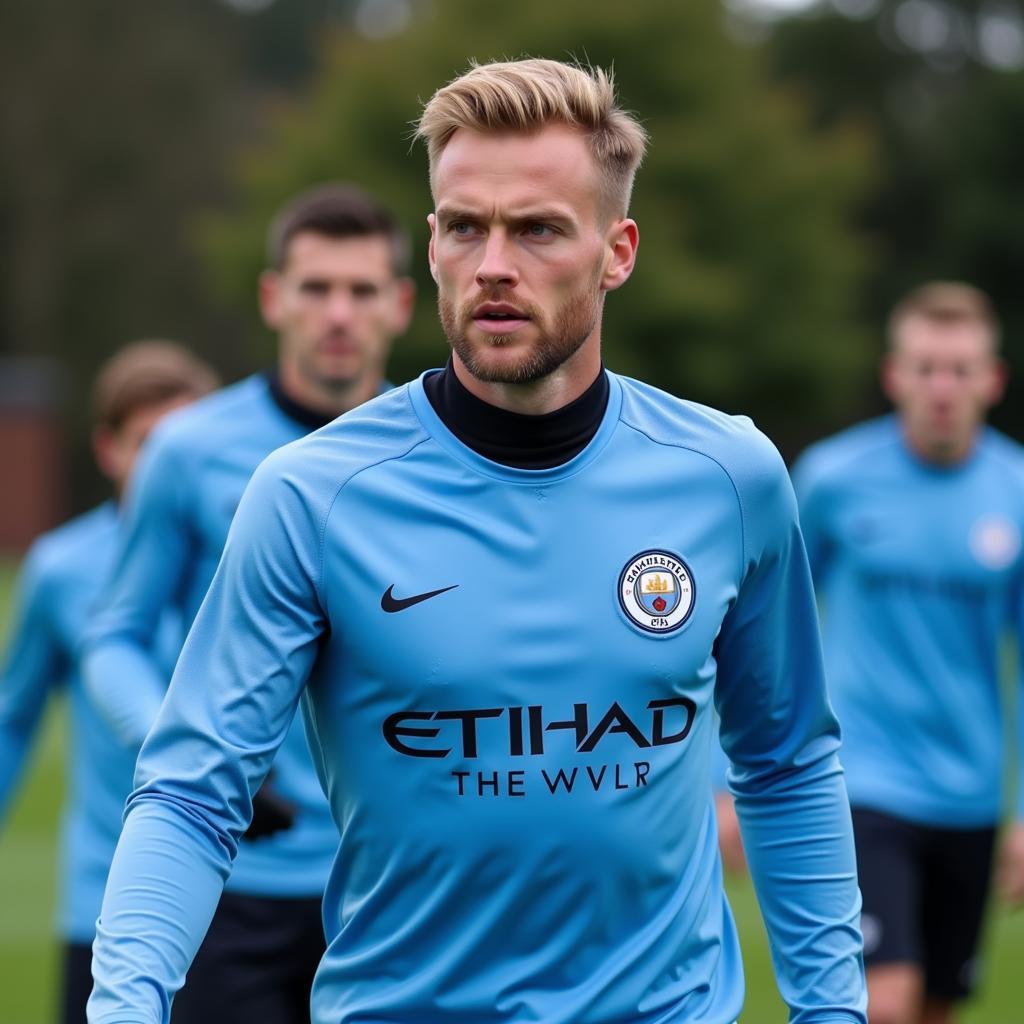 Haaland training with Manchester City