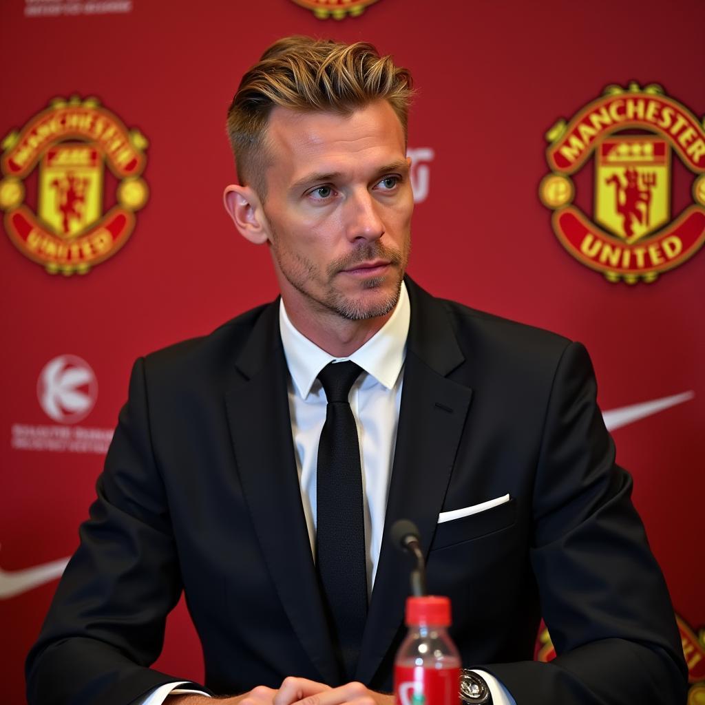 Haaland at a Manchester United Press Conference