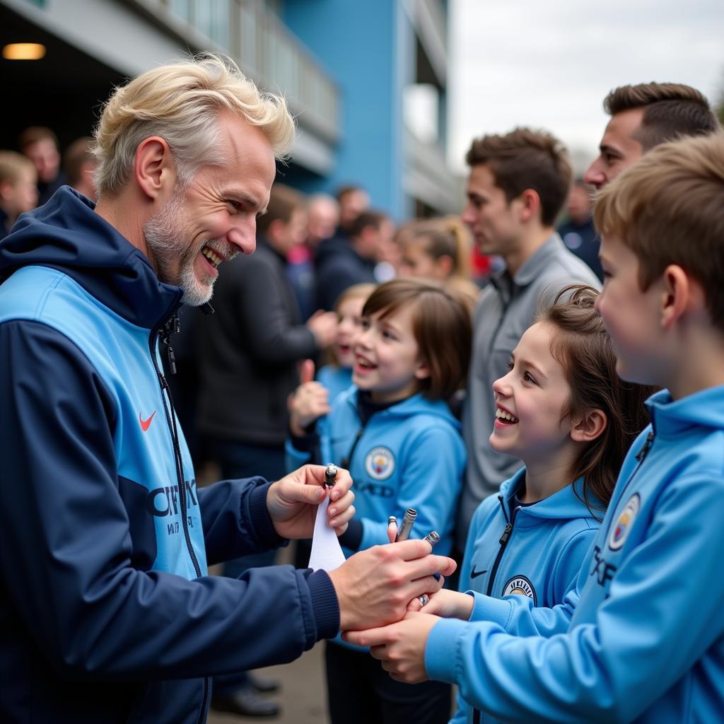 Haaland Interacting with Man City Fans