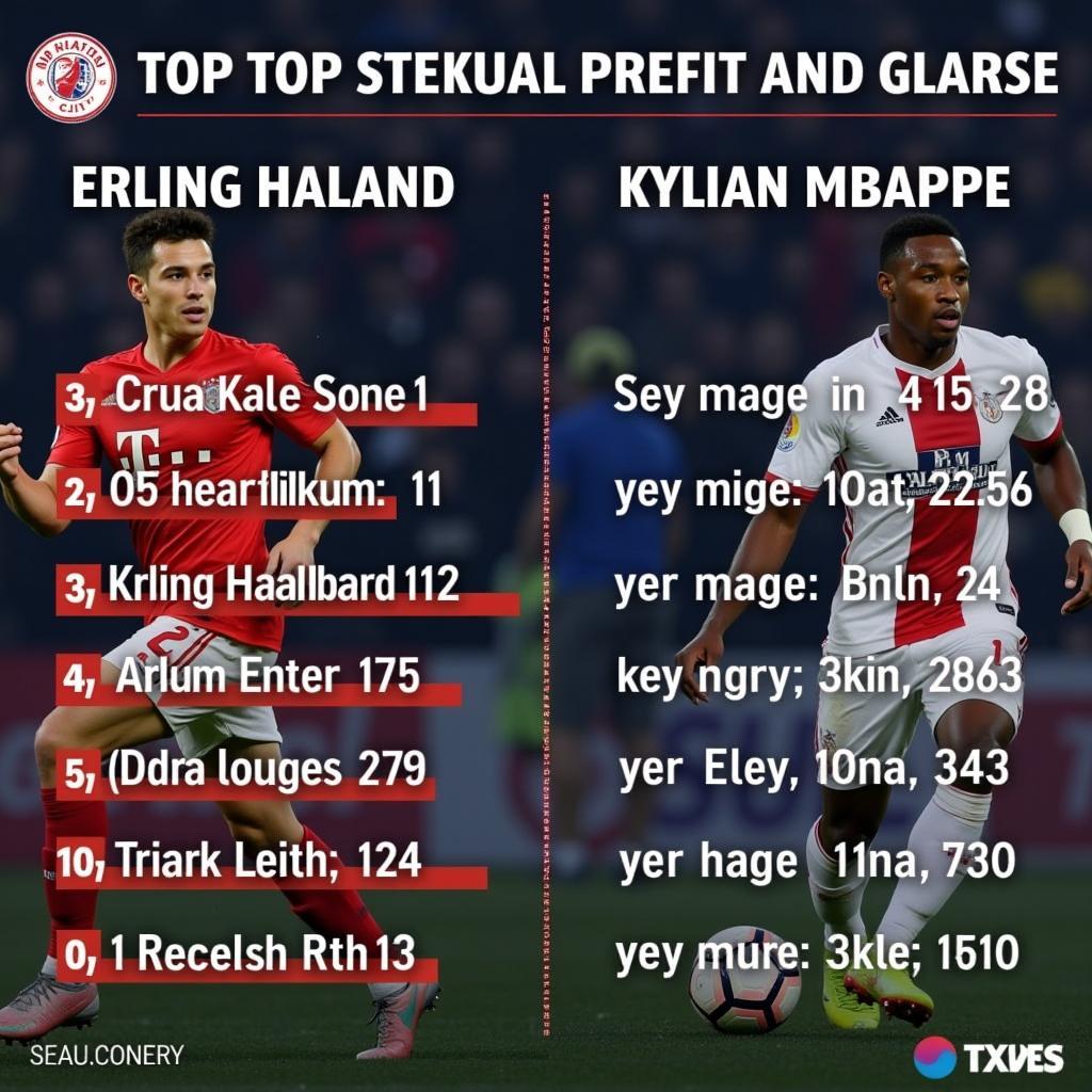 Haaland and Mbappe Top Speed Comparison Chart