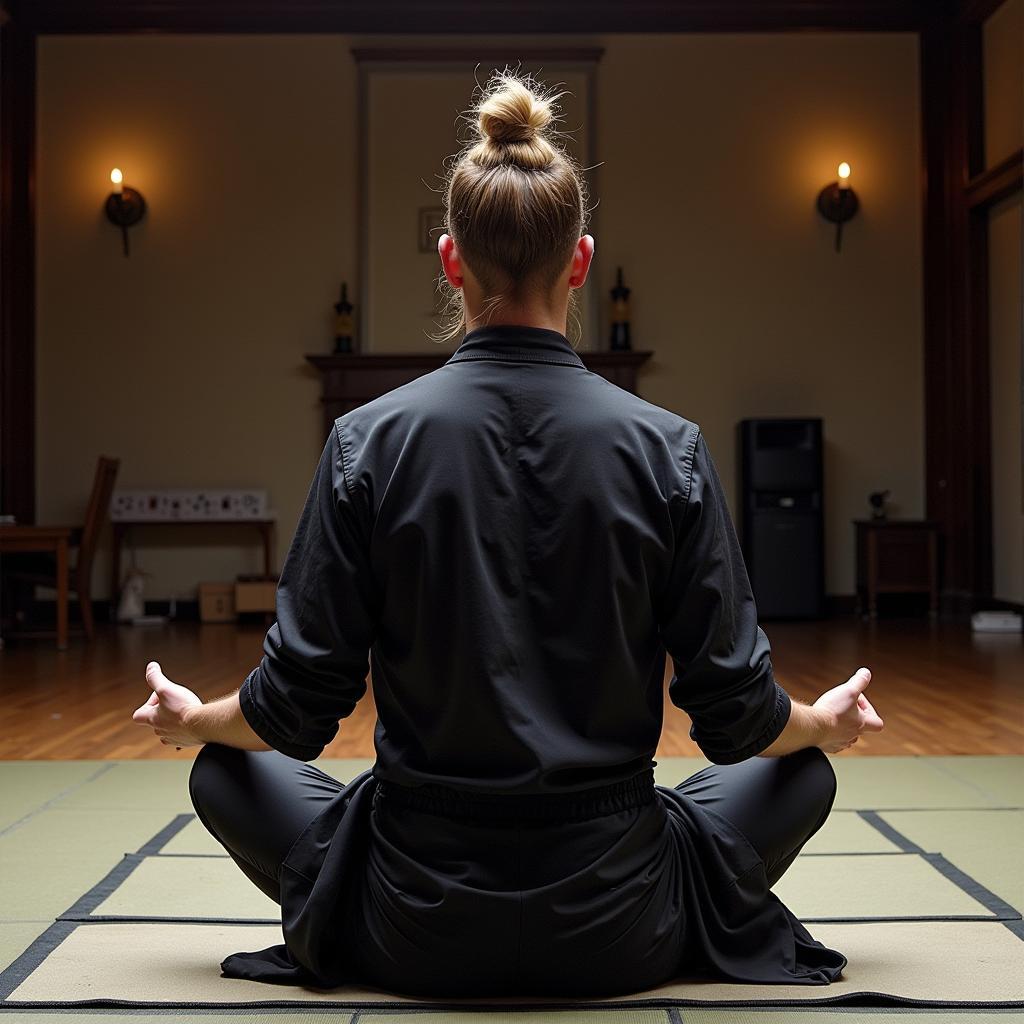 Erling Haaland meditating before a training session.