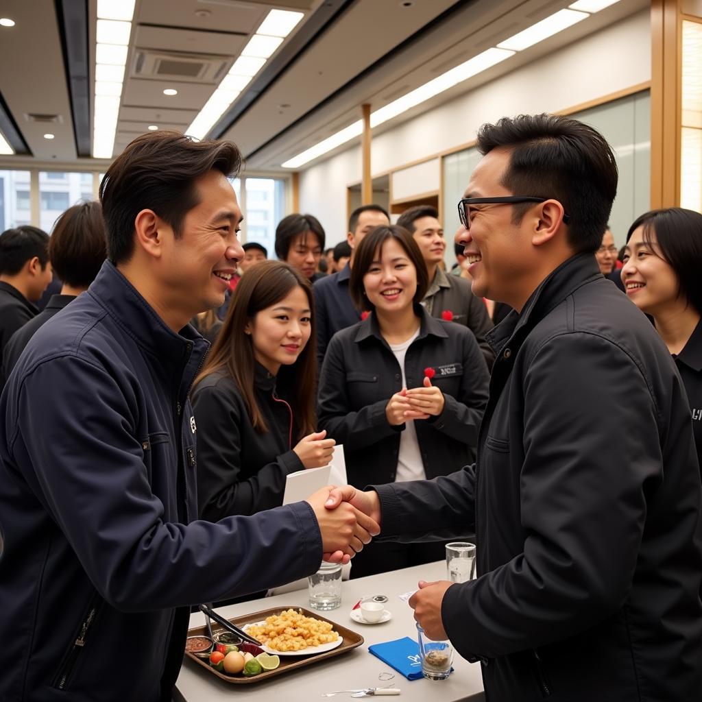 Haaland meeting with Korean fans during a promotional event