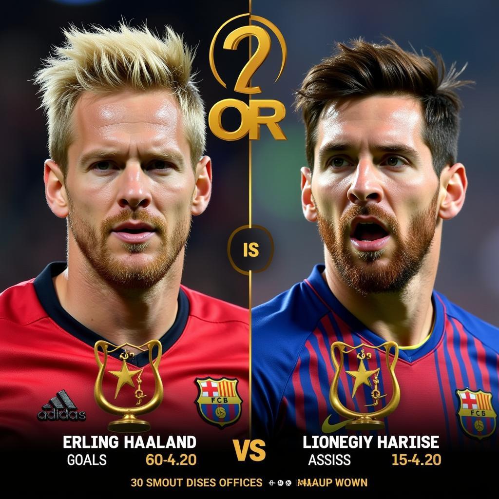 Haaland and Messi Ballon d'Or Comparison