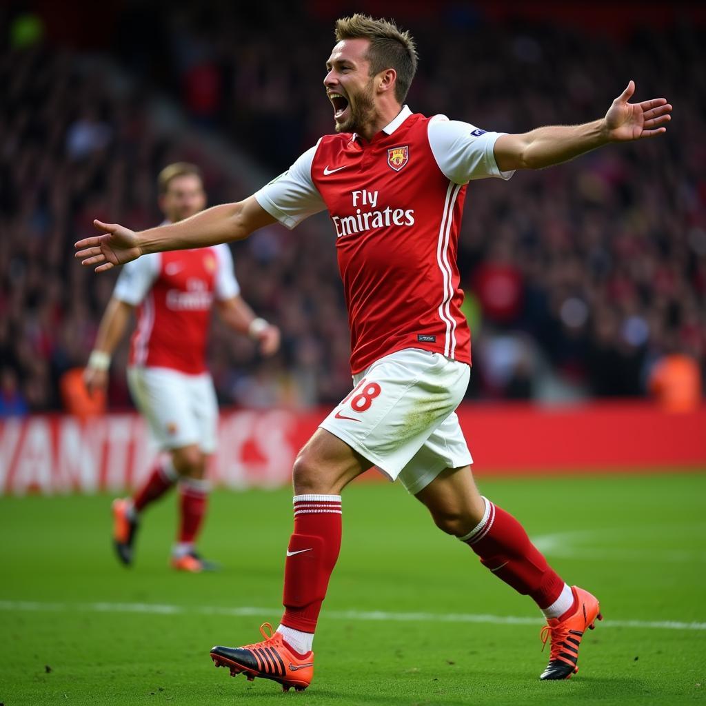 Erling Haaland celebrating a goal in his Nike boots.