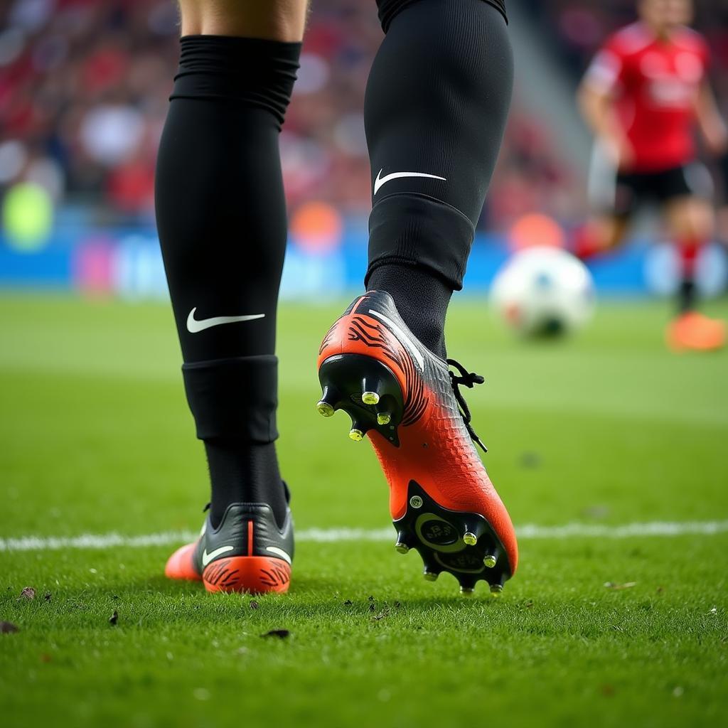 Haaland wearing his Nike Mercurial Vapor 15 Elite FG crampons during a match