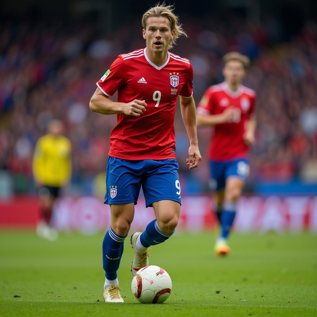 Haaland playing for Norway