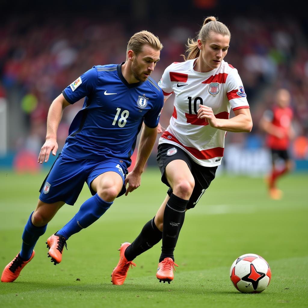 Erling Haaland outrunning a defender with his exceptional sprint speed