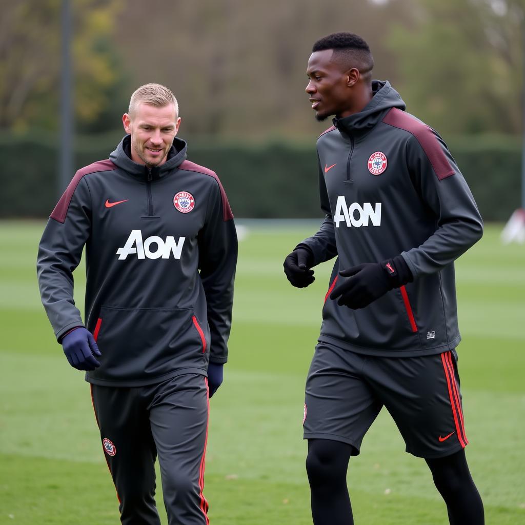 Haaland and Pogba at the Training Ground