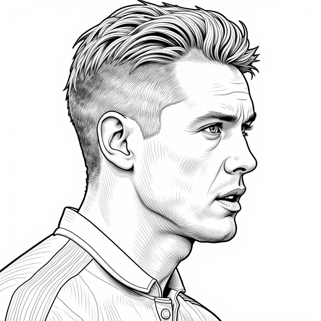 Detailed Portrait of Erling Haaland for Colouring