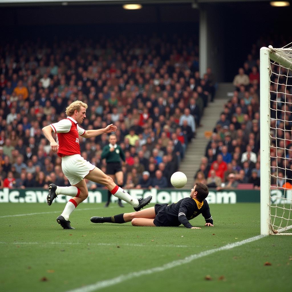 Haaland scores a powerful strike against Arsenal