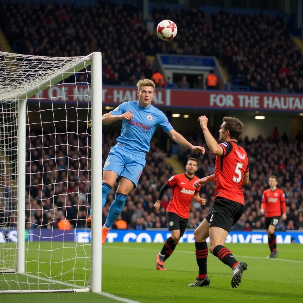 Erling Haaland scoring a Premier League goal in 2023