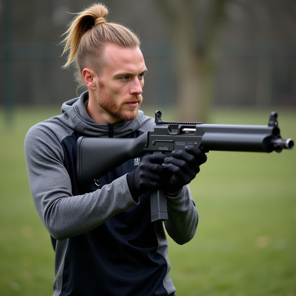 Erling Haaland training for a Premier League match