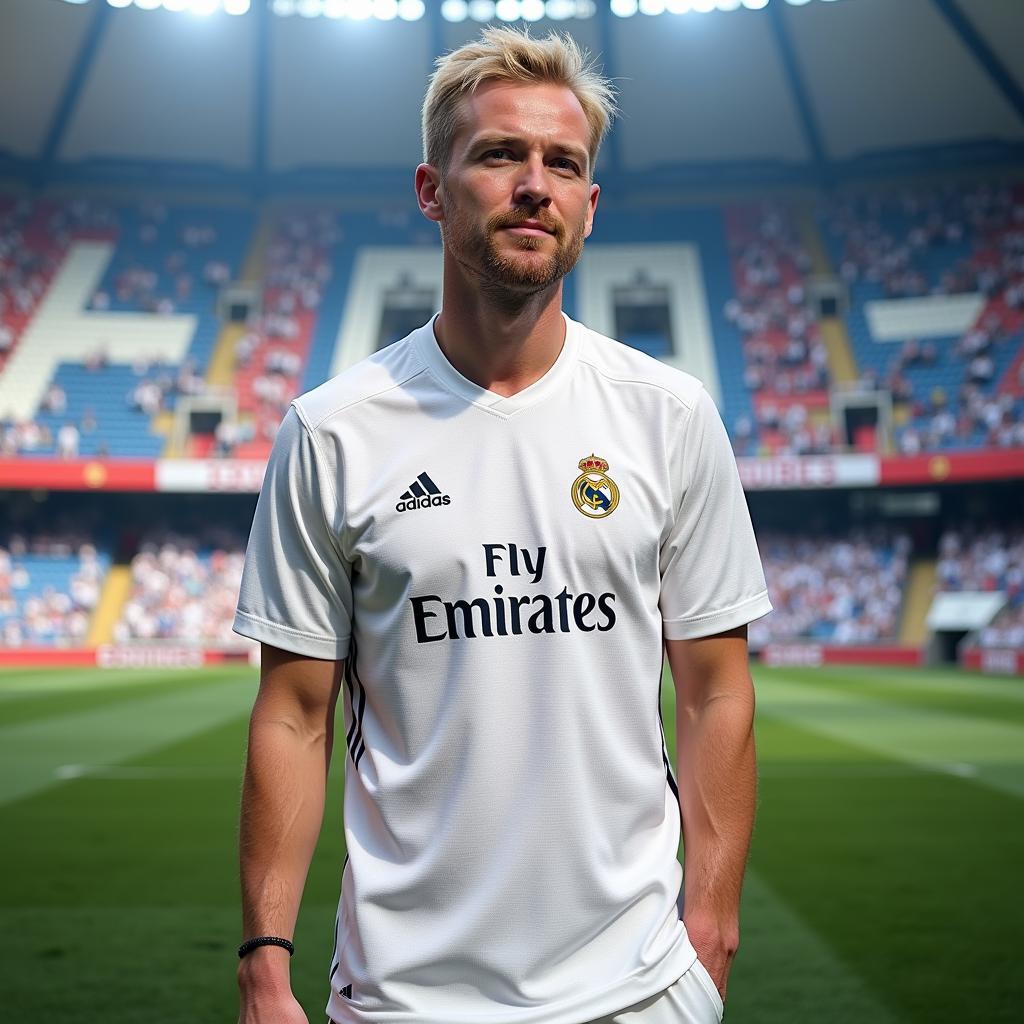 Erling Haaland in a Real Madrid Jersey