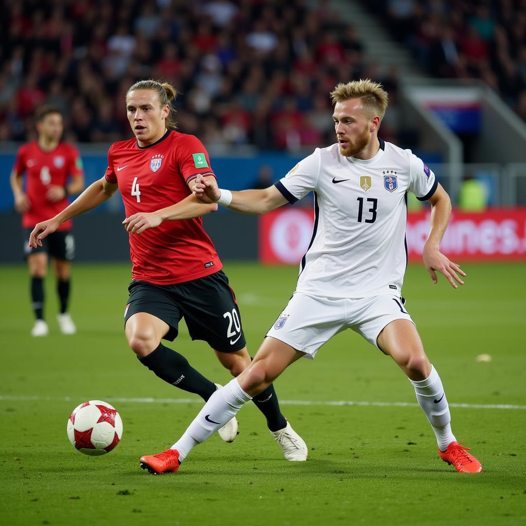 Haaland receives a pass from Kevin De Bruyne during a match