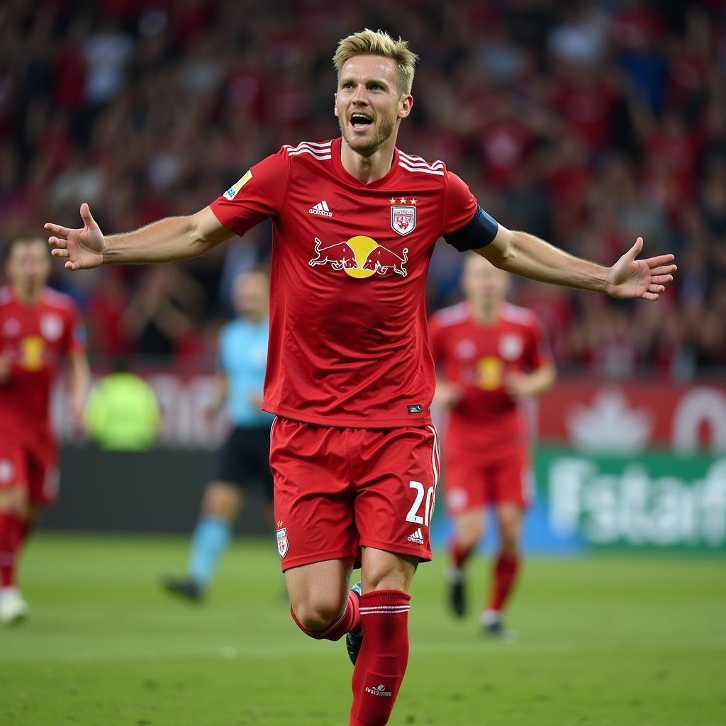 Haaland Scoring in the Champions League for Red Bull Salzburg