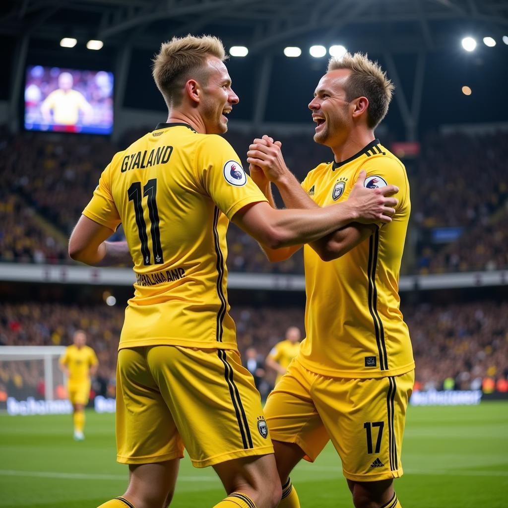 Haaland and Reus Celebrating a Goal