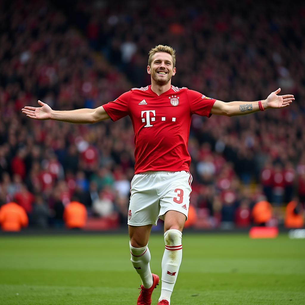 Erling Haaland celebrating a goal for Red Bull Salzburg