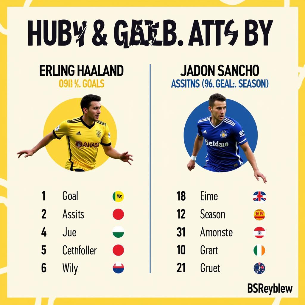 Haaland and Sancho Goals and Assists Comparison