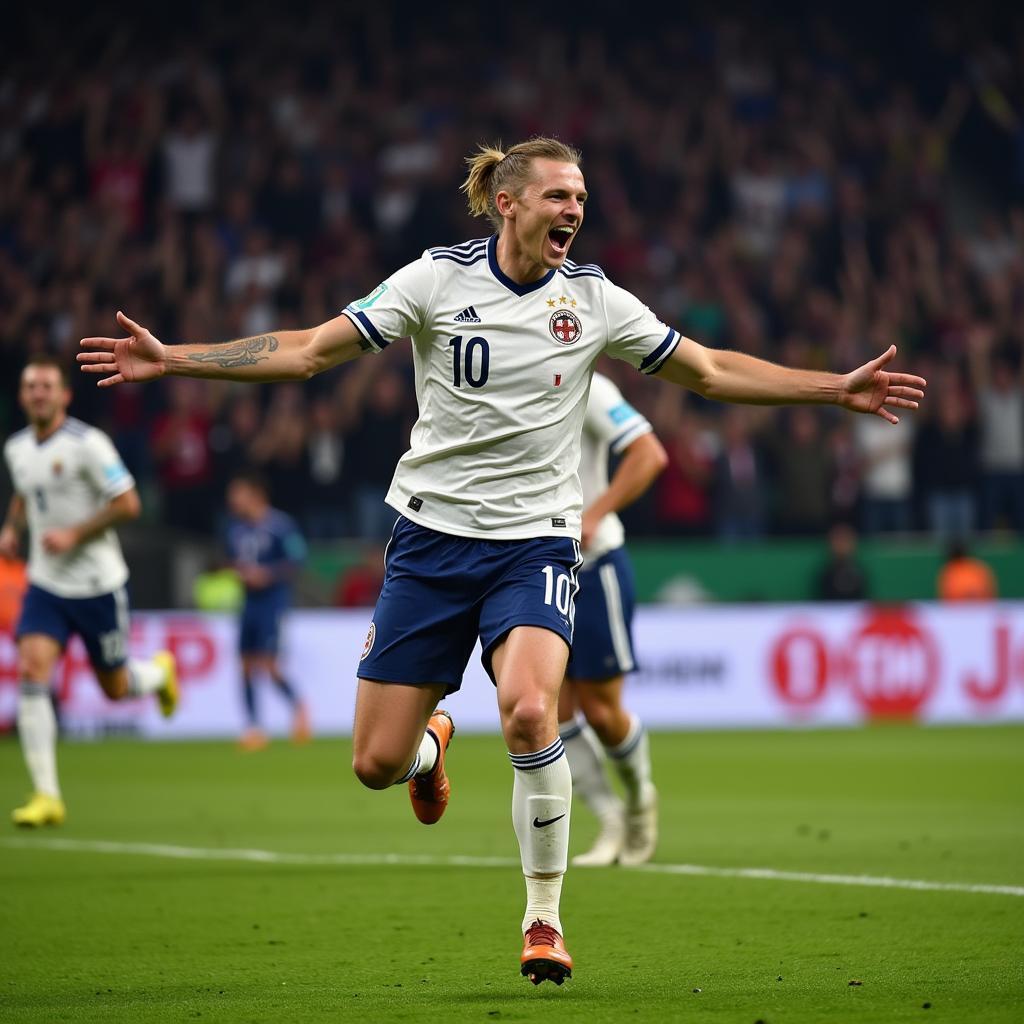 Erling Haaland celebrating a goal