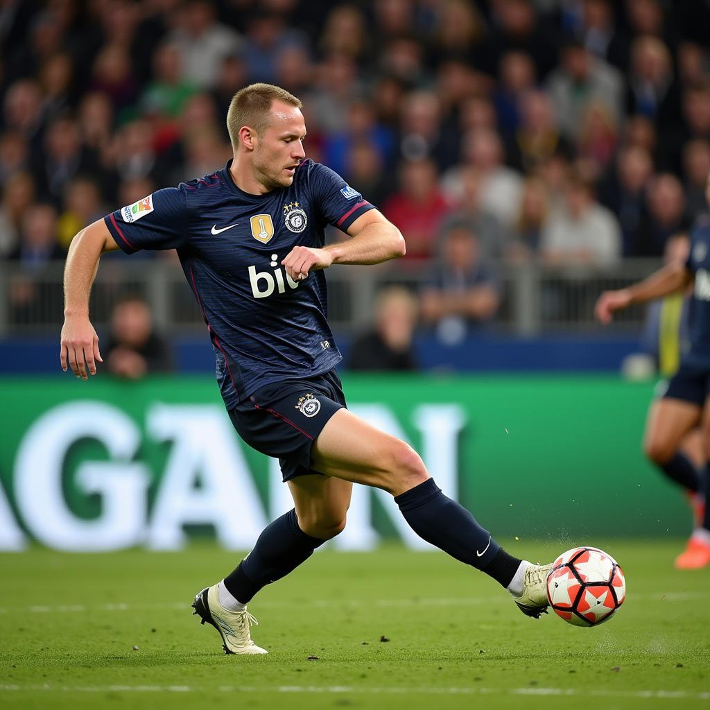 Erling Haaland scores a powerful goal