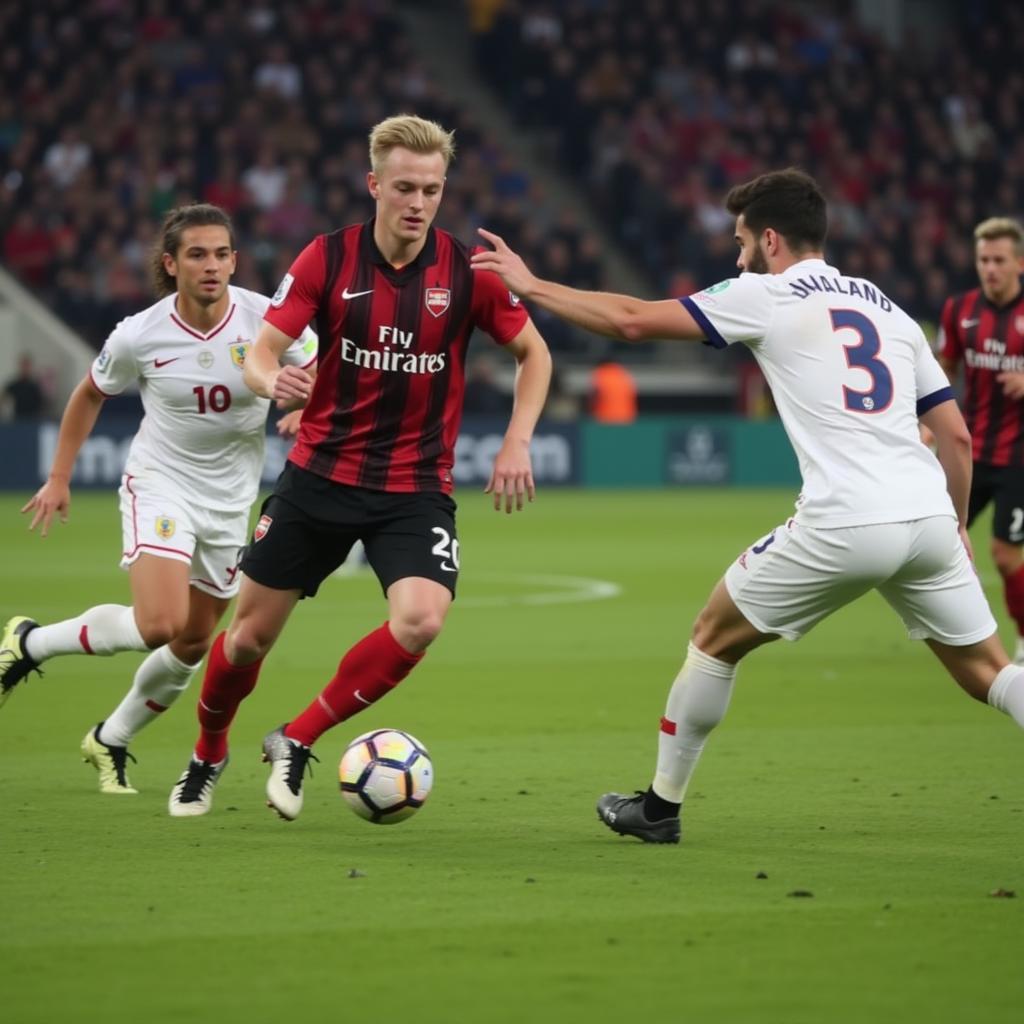 Haaland demonstrates his excellent positioning and awareness on the pitch