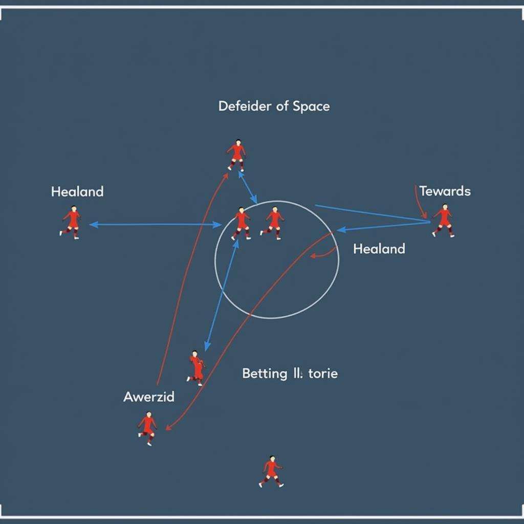 Haaland makes a run into space, drawing two defenders, leaving space for a teammate.