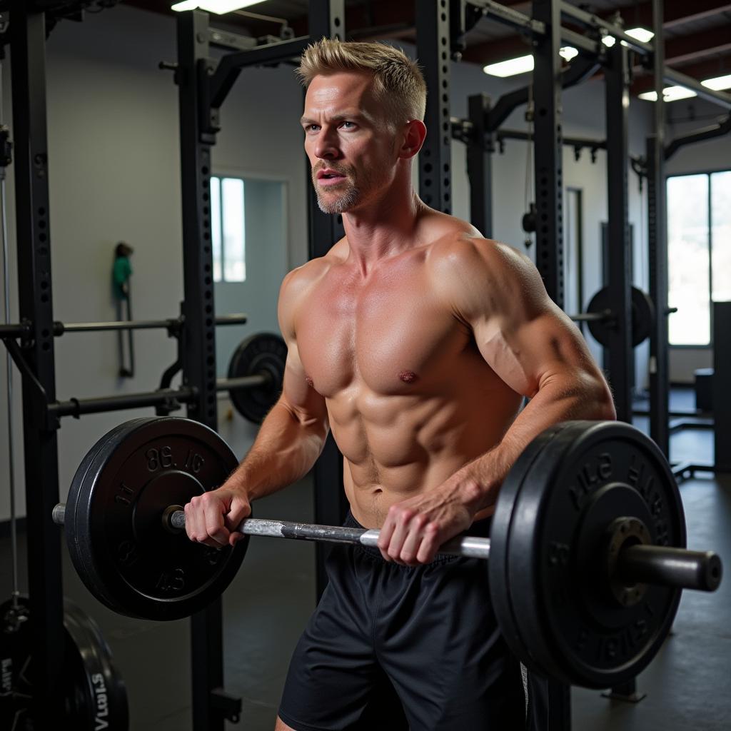 Erling Haaland training in the gym