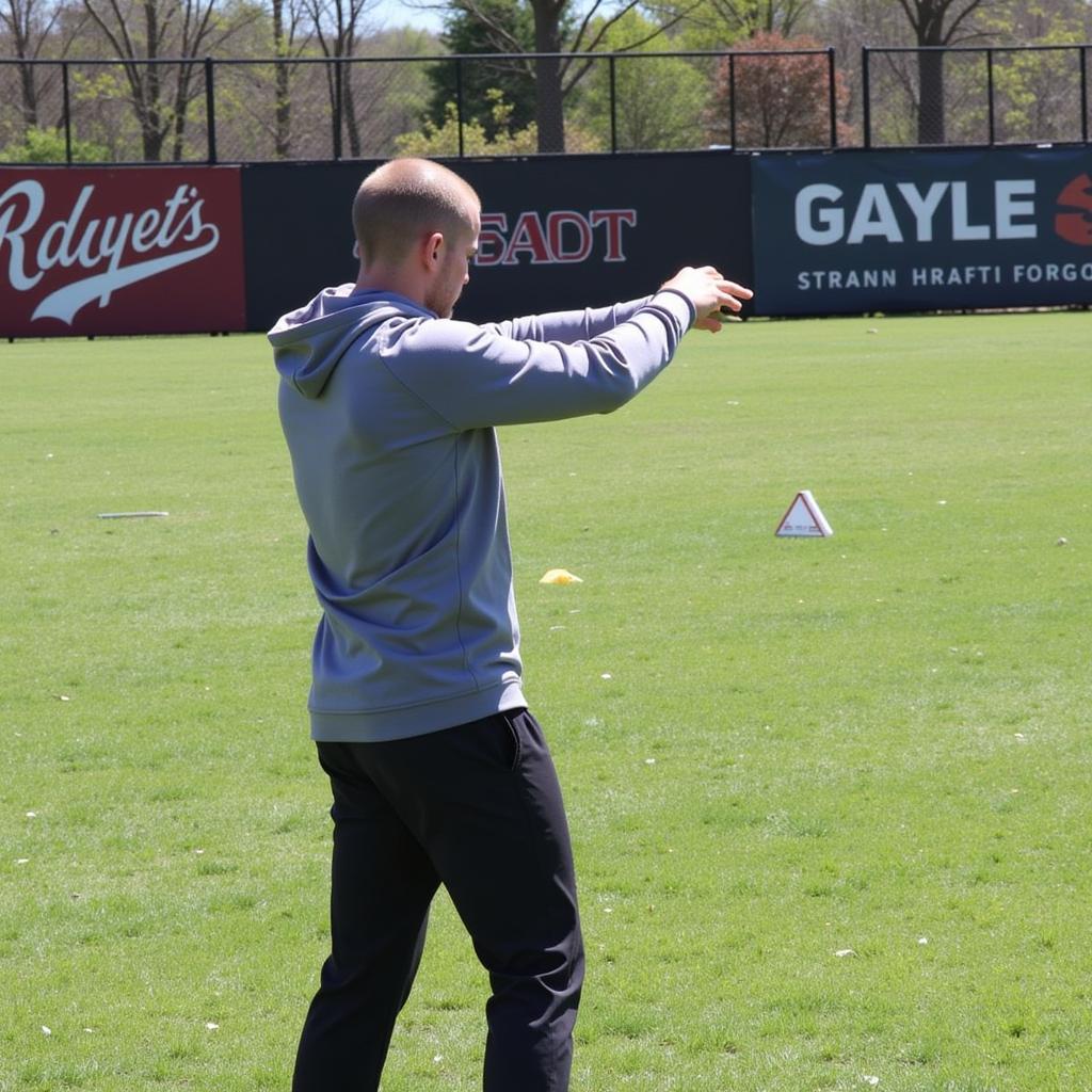 Erling Haaland training on the pitch