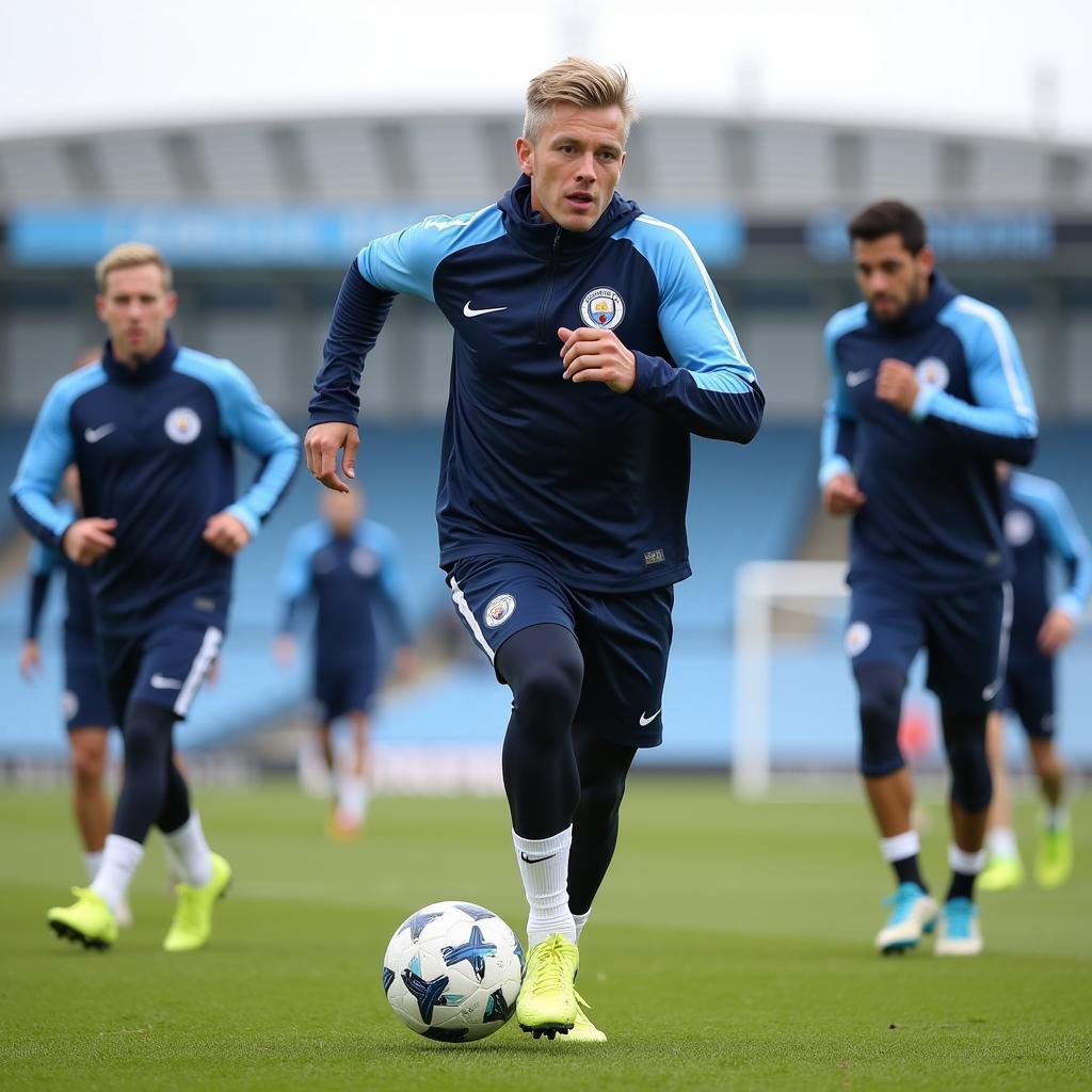 Haaland Training with Manchester City