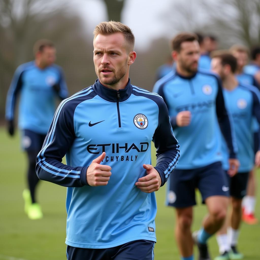 Erling Haaland training with Manchester City