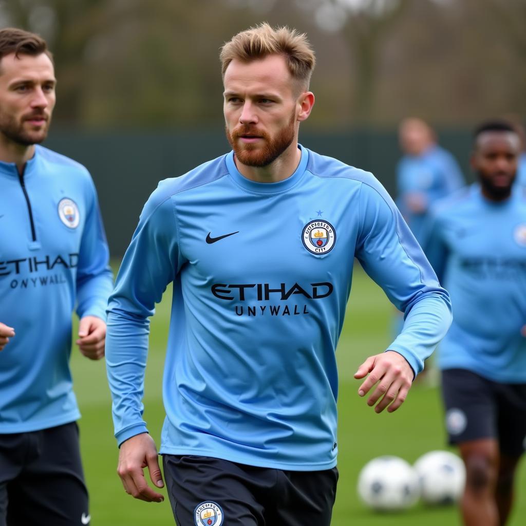 Erling Haaland training with Manchester City