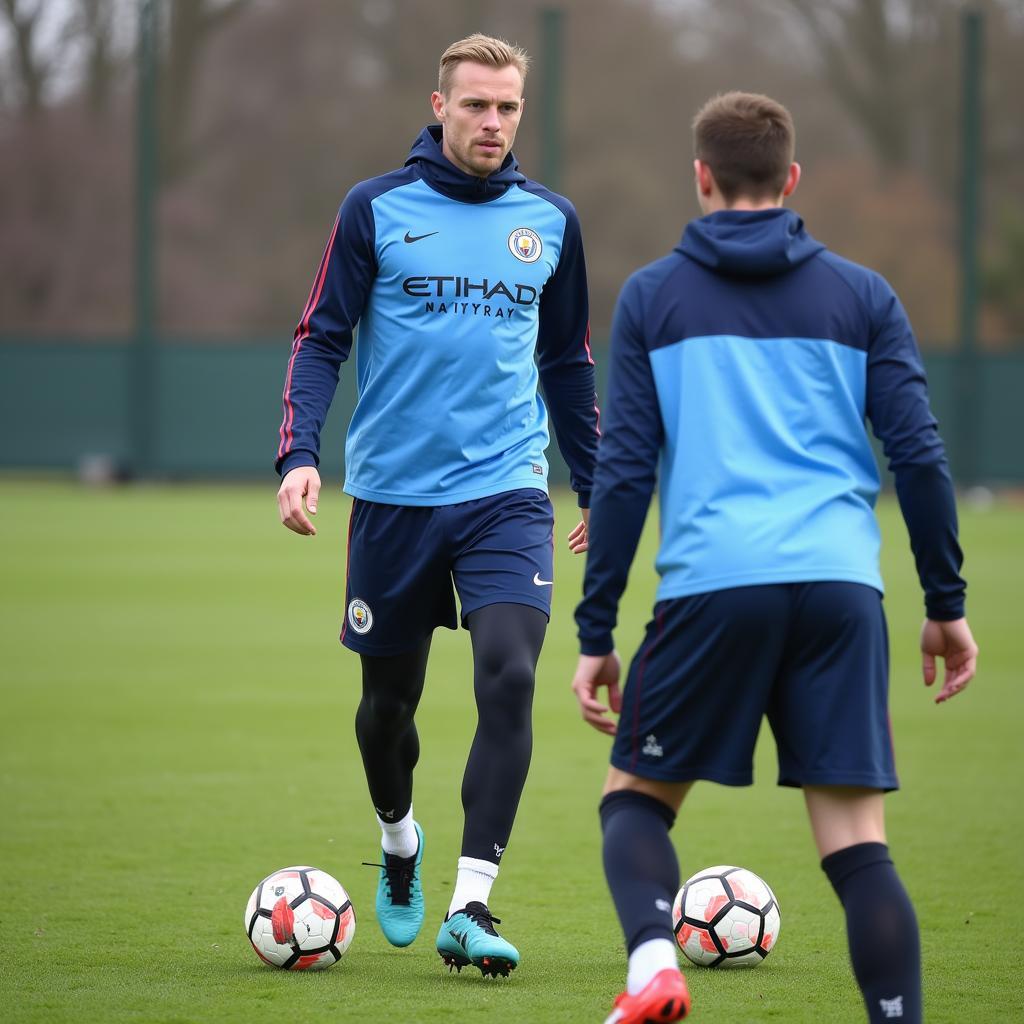 Haaland training with Manchester City