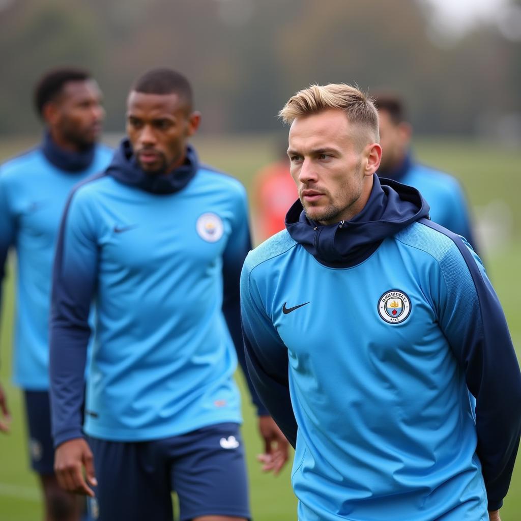 Erling Haaland training with Manchester City