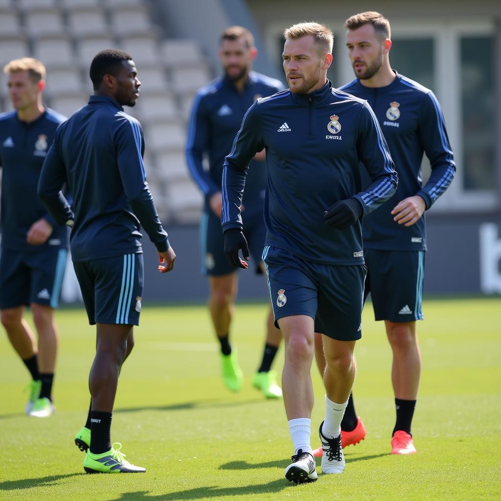 Haaland training with Real Madrid